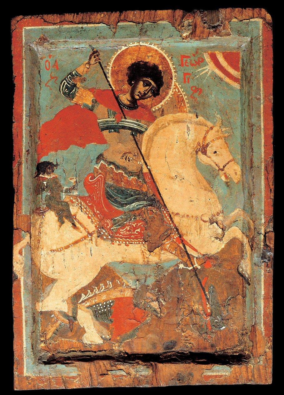 Svatý Jiří drakobijce na koni od Macedonian workshop