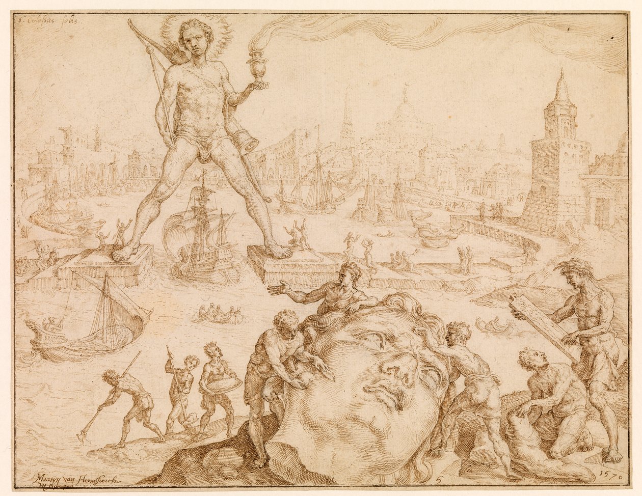 Kolos Rhodos, 1570 od Maerten van Heemskerck