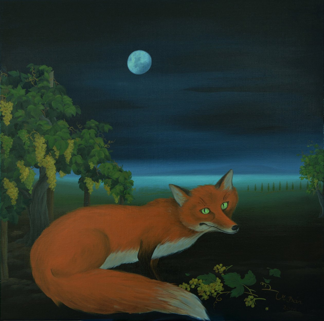 Moonlighting Wixen, 2016 olej na plátně od Magdolna Ban
