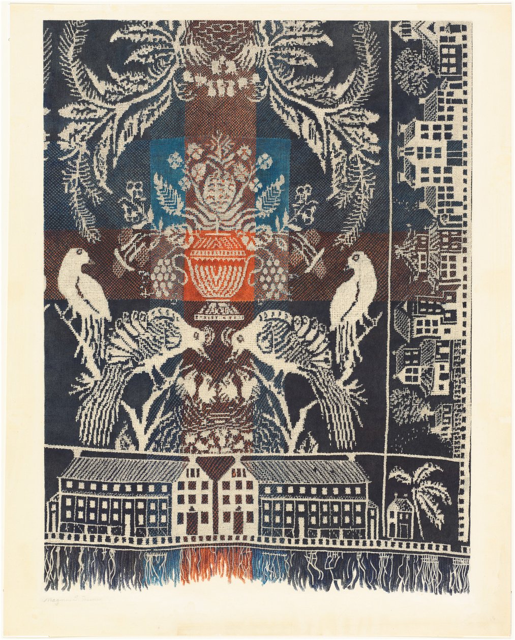 Boston Town Coverlet, 19351942. od Magnus S. Fossum