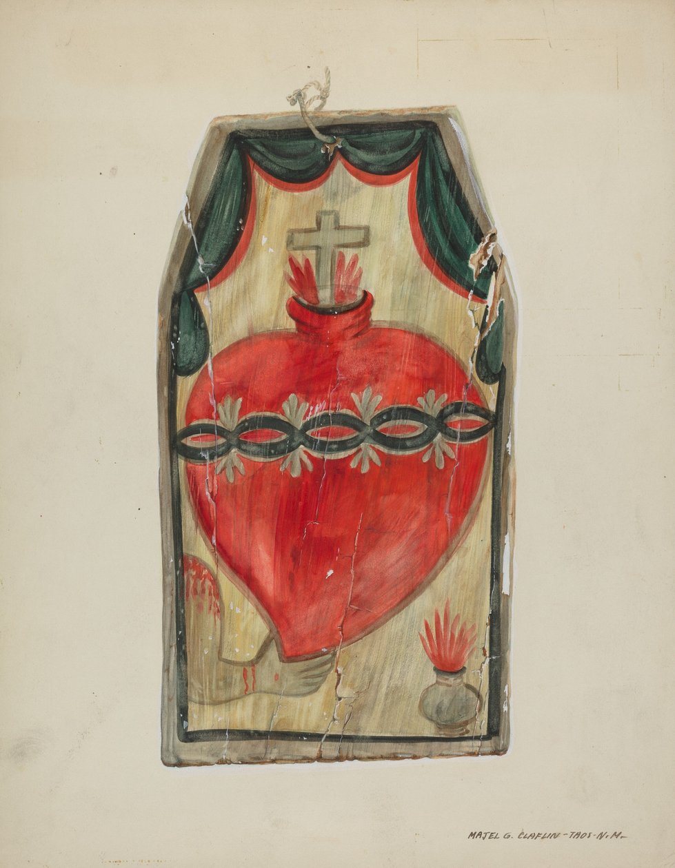 Retablo Sacred Heart, c. 1939. od Majel G. Claflin
