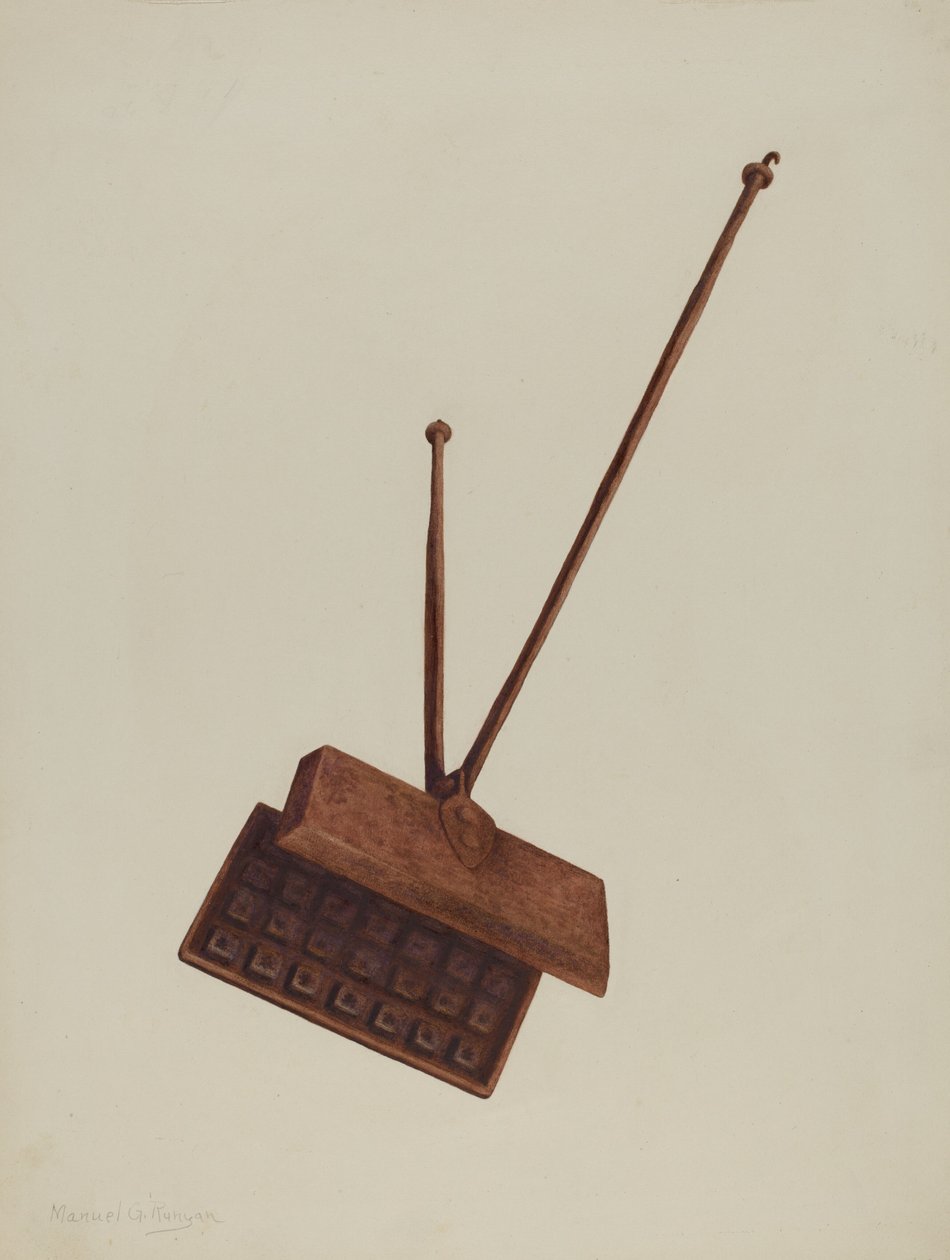 Krbová žehlička na vafle, c. 1939. od Manuel G. Runyan