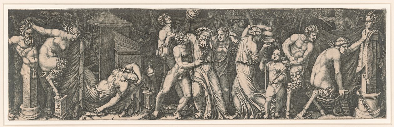 Bacchanalia, asi 1510-1511. od Marcantonio Raimondi