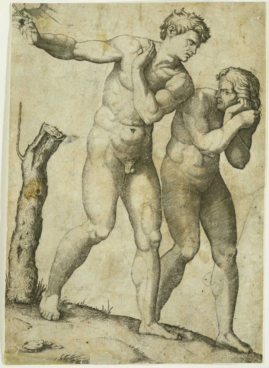 Vyhnání z ráje od Marcantonio Raimondi