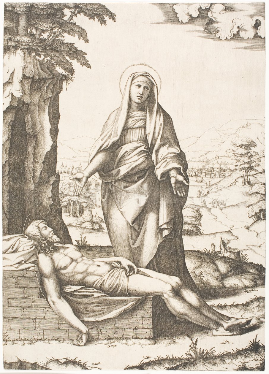Pieta od Marcantonio Raimondi