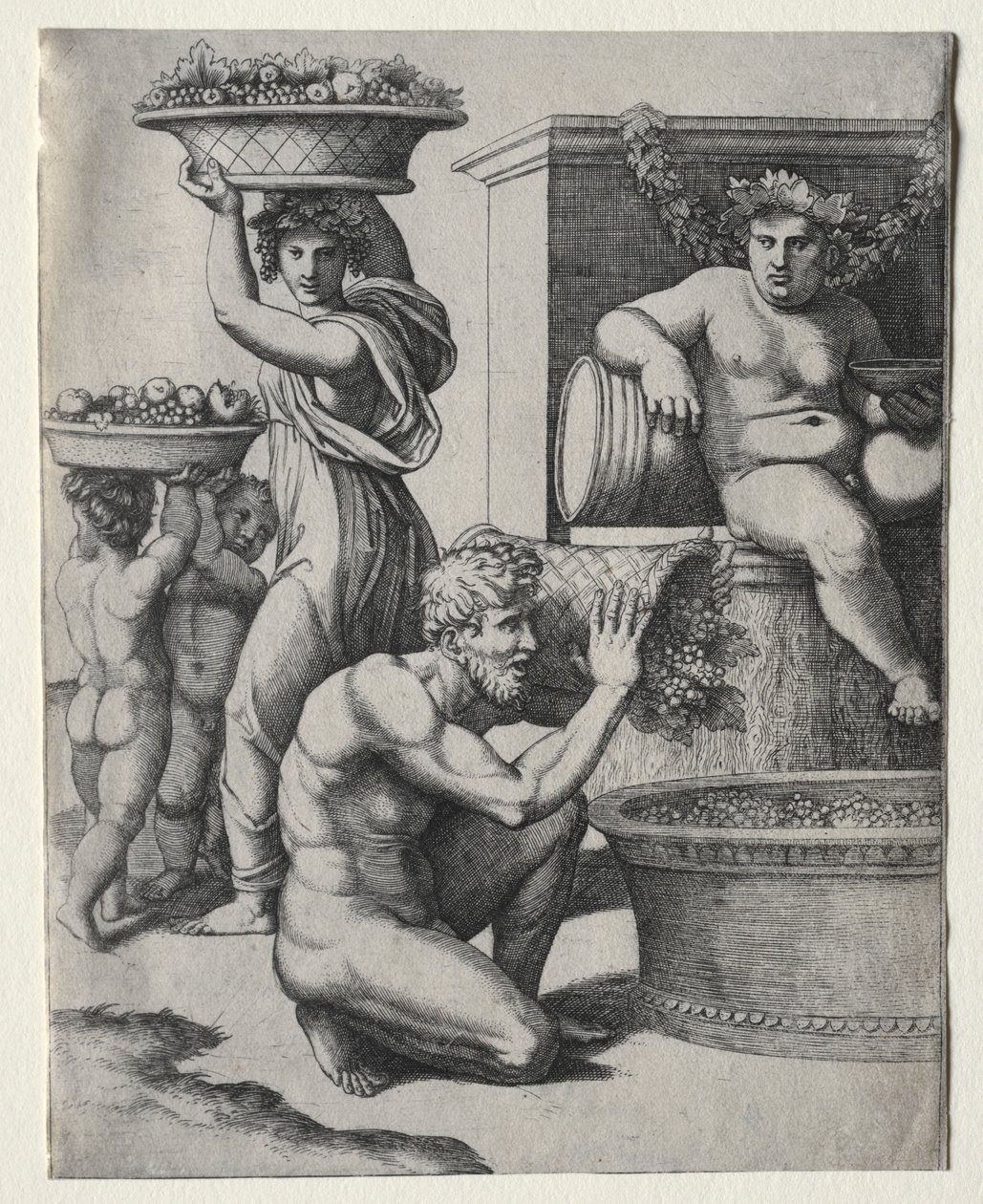 Vinařský lis. od Marcantonio Raimondi