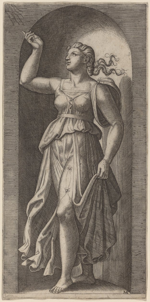 Víra od Marcantonio Raimondi after Raphael