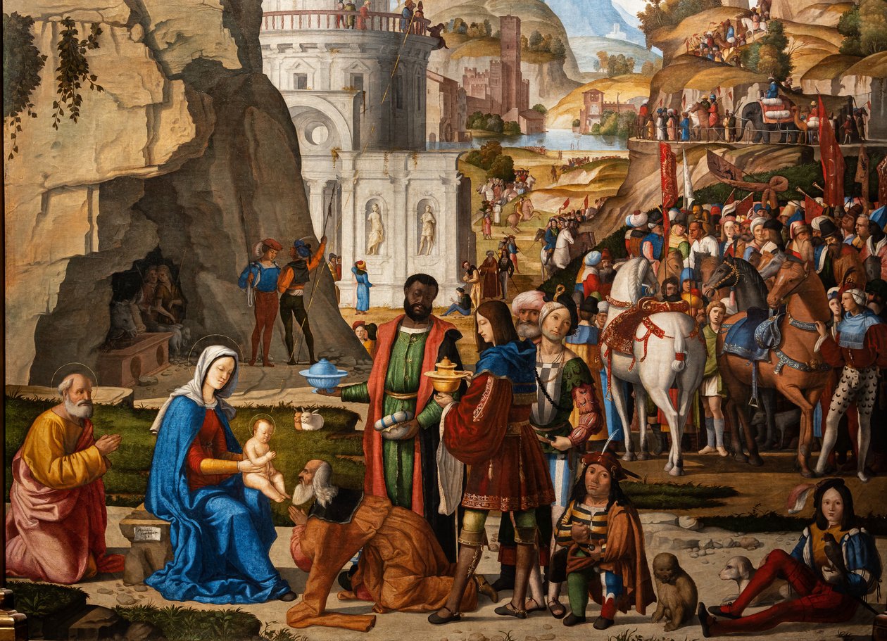 Klanění moudrými muži, detail od Marcello Fogolino