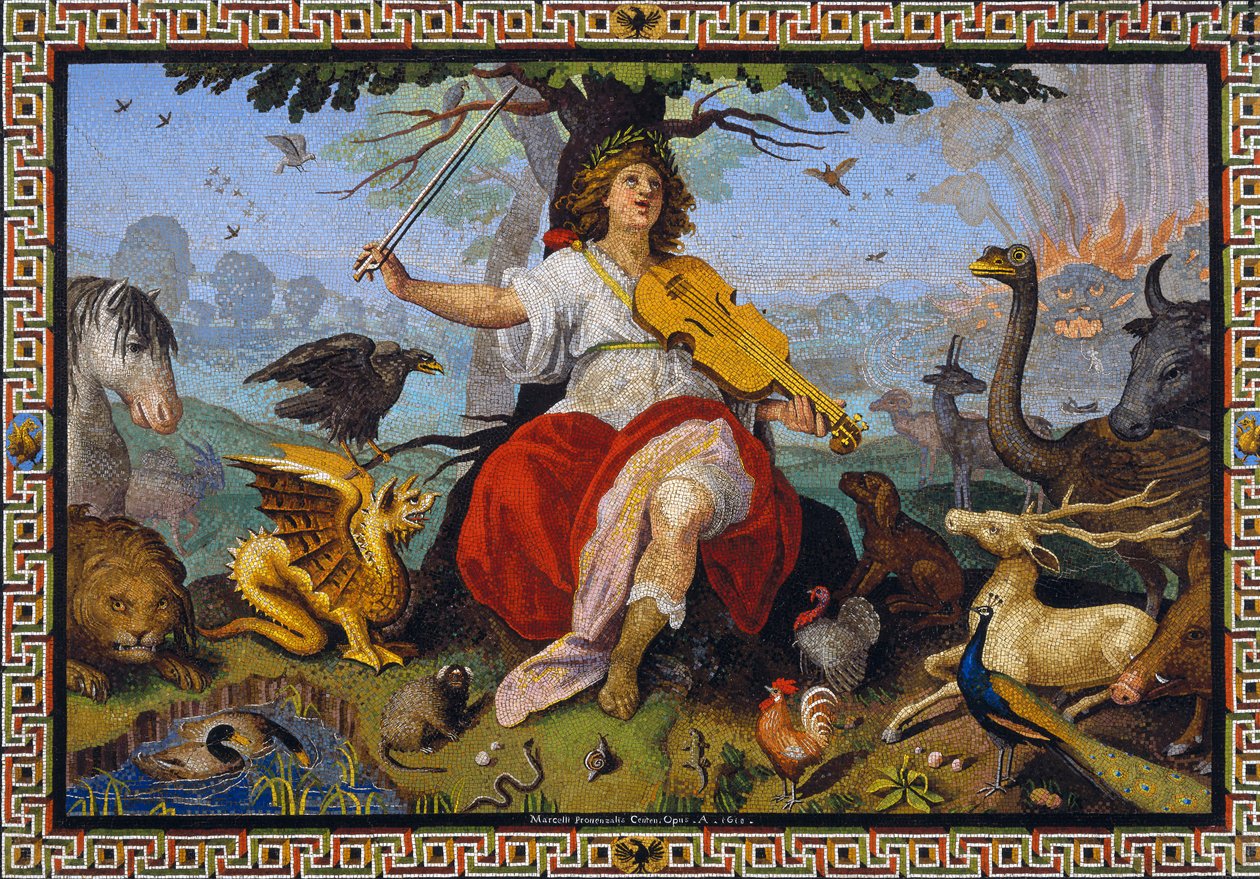 Mozaika "Orfeus" od Marcella Provenzale (1577-1639) 1618 od Marcello Provenzale