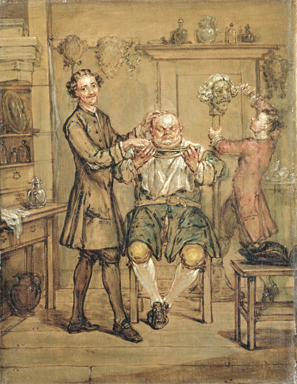 Holič, kolem 1760-69 od Marcellus the Younger Laroon