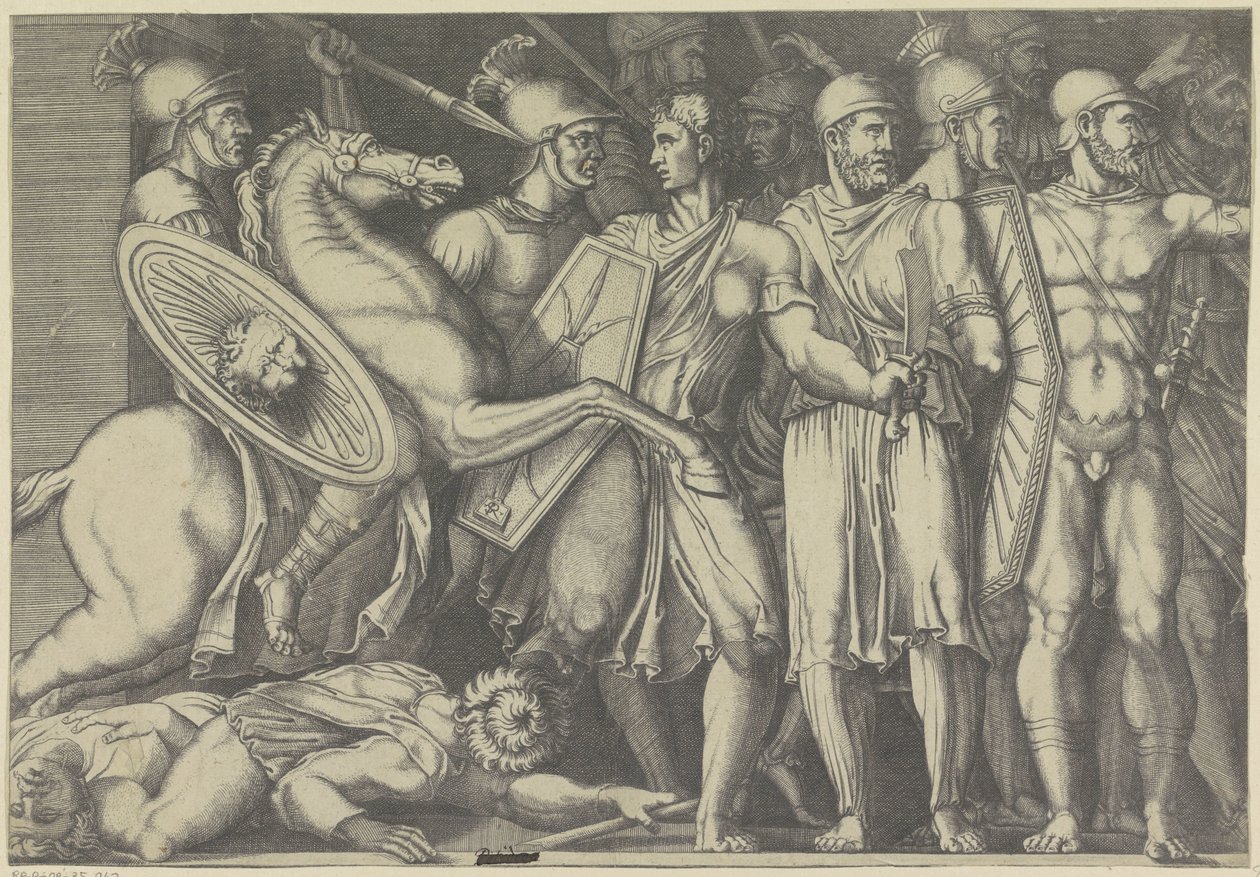 Trajan bojující s Dáky od Marco Dente (attributed to)