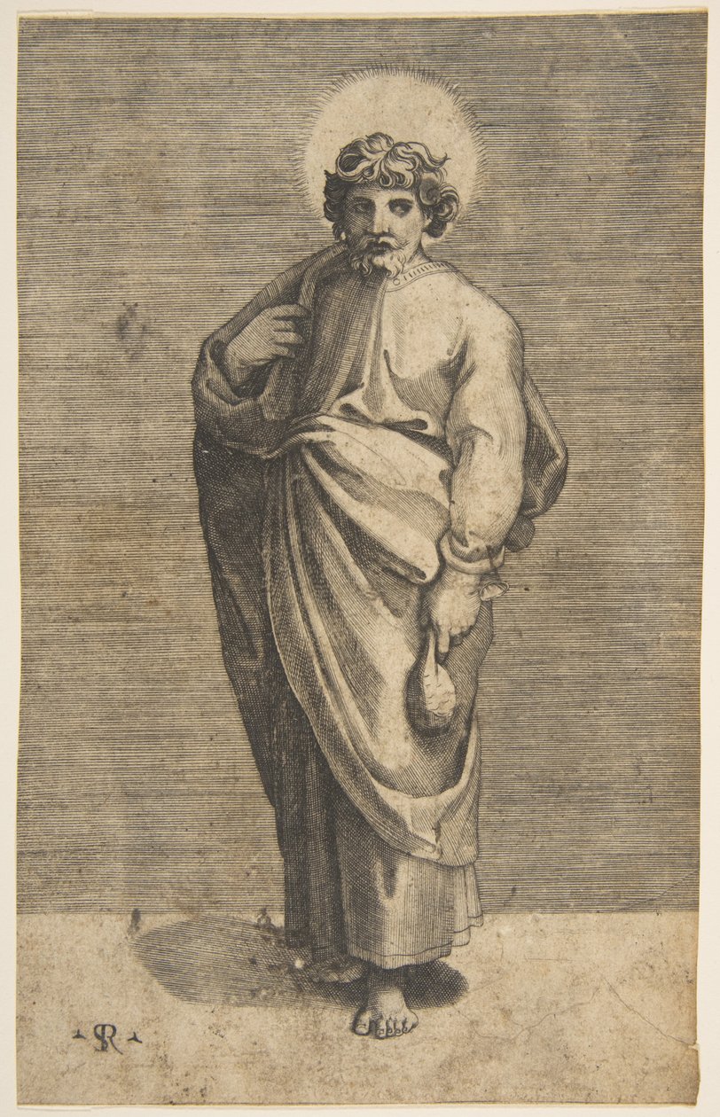 Svatý Matěj drží váček, ca. 1515-27. od Marco Dente