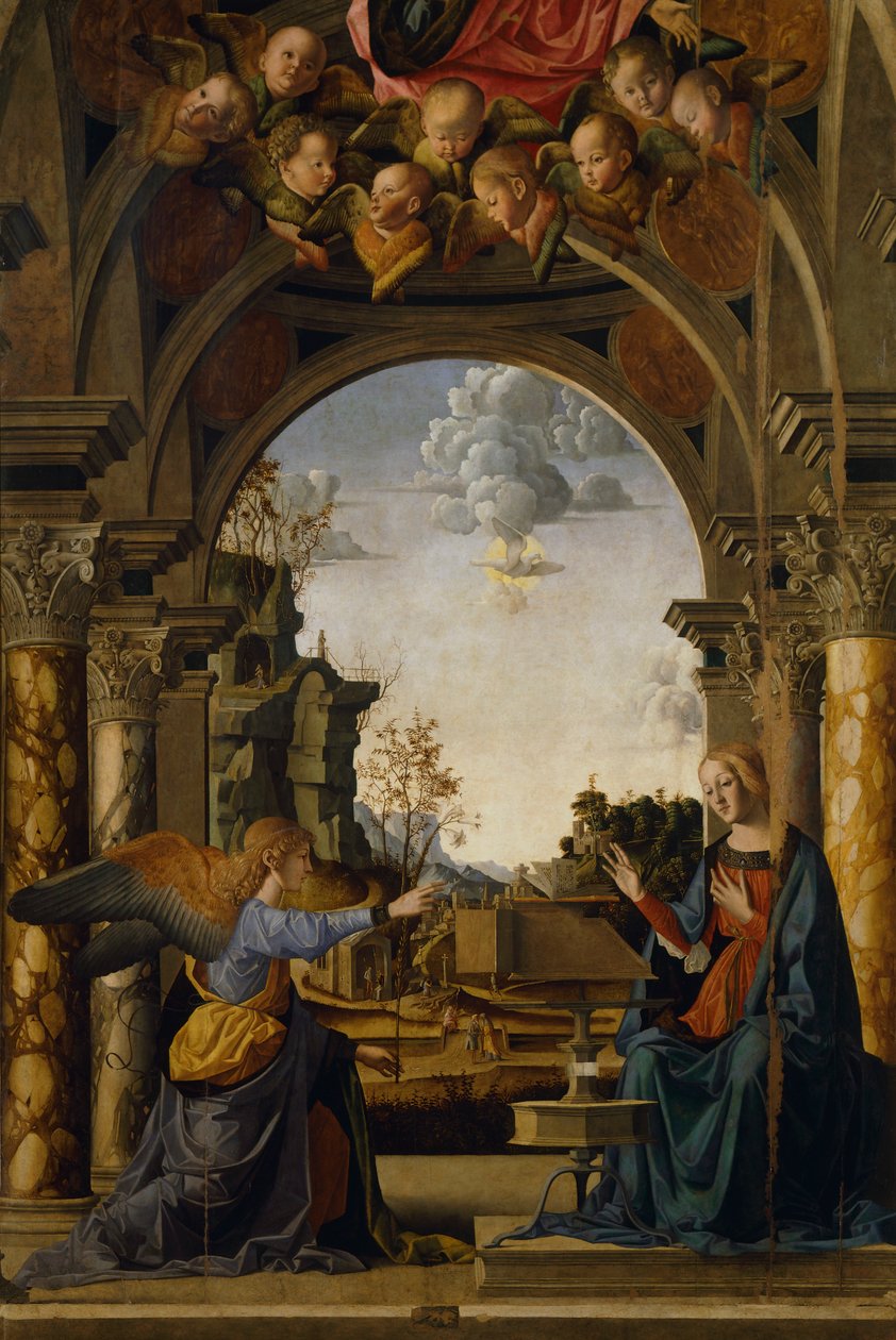 Zvěstování, Marco Palmezzano (1457-1539) od Marco Palmezzano