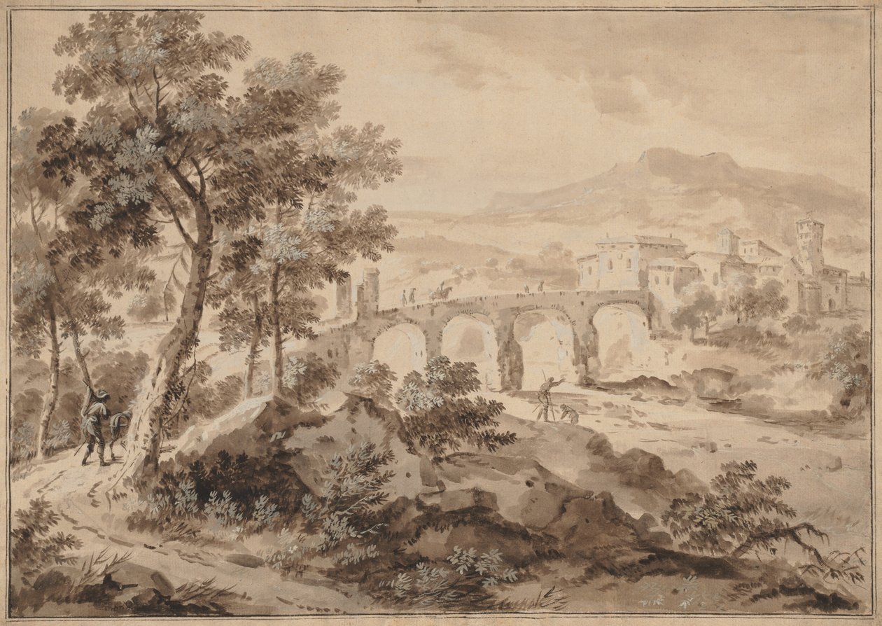 Krajina s mostem, 1700-1729. od Marco Ricci