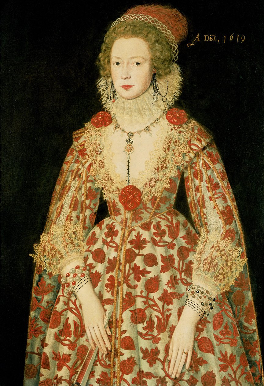 Portrét dámy, 1619 od Marcus Garret Gheeraerts the Younger