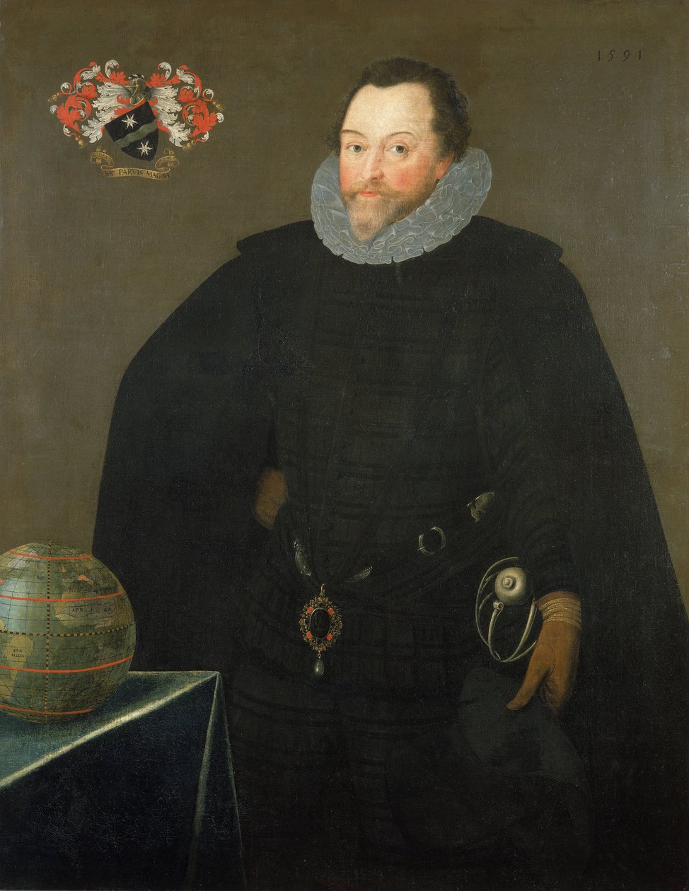 Sir Francis Drake (1540-1596) od Marcus the Younger Gheeraerts