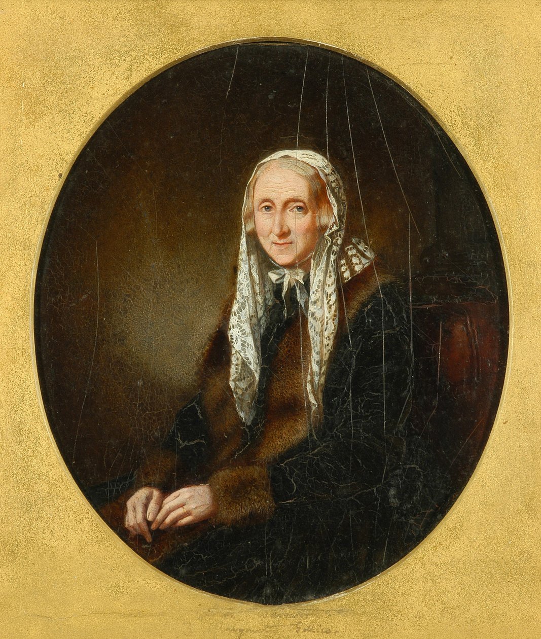 Portrét Mary Wordsworthové, 1839 (olej na slonovině) od Margaret Gillies