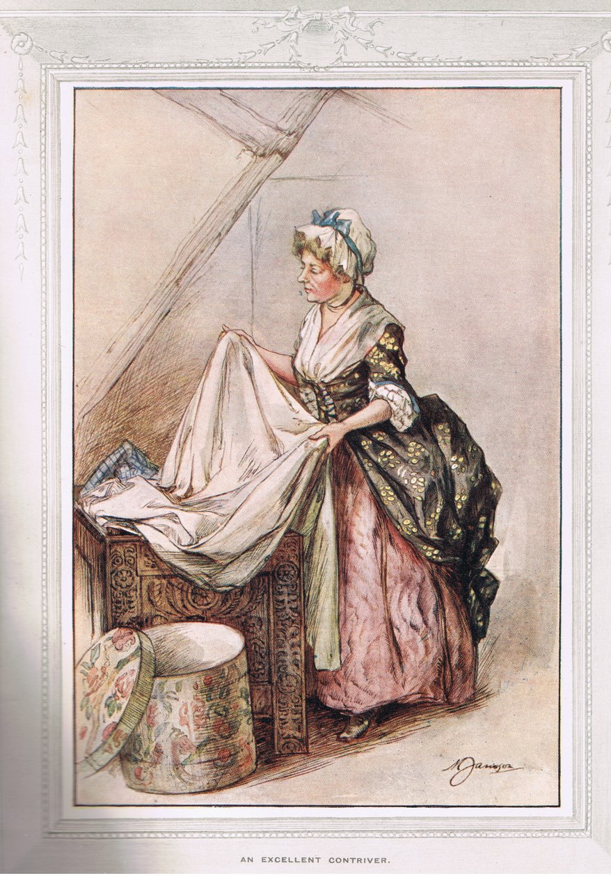 Vynikající Contriver, ilustrace z „The Vicar of Wakefield“ od Olivera Goldsmitha, kolem roku 1910 od Margaret Jameson