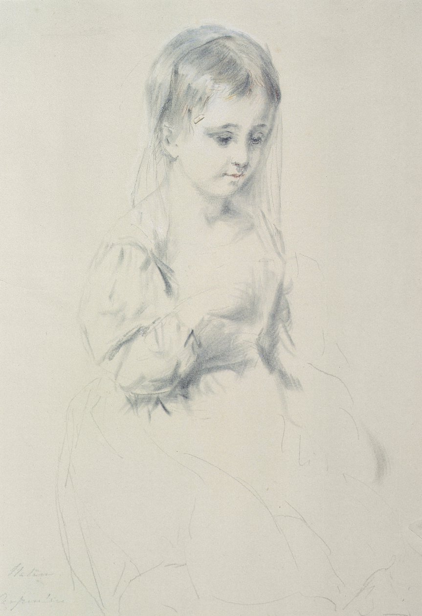 Portrétní studie mladé dívky od Margaret Sarah Carpenter