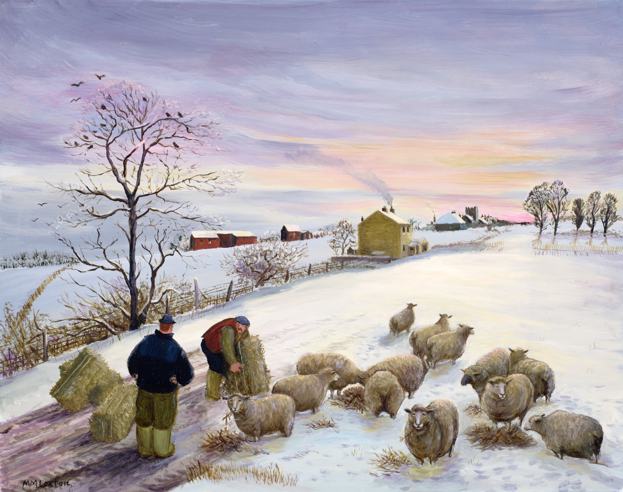 Krmení ovcí v zimě od Margaret Loxton