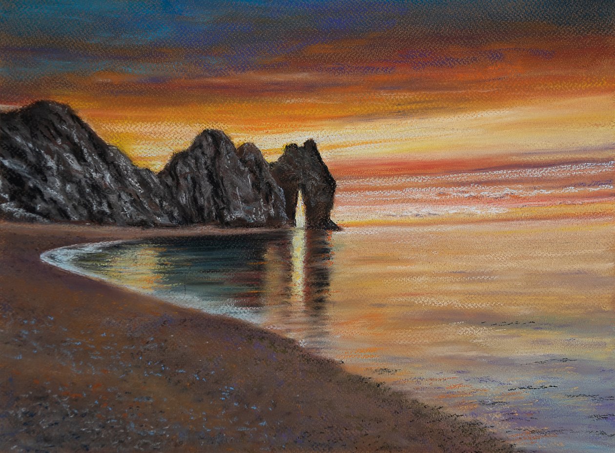 Durdle dveře. Dorset, 2020 (pastel) od Margo Starkey
