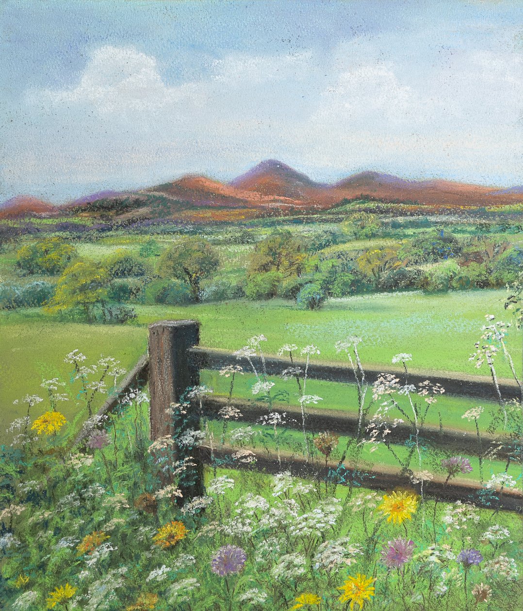 Léto v Cookhamu.. Berks, 2020 (pastel) od Margo Starkey