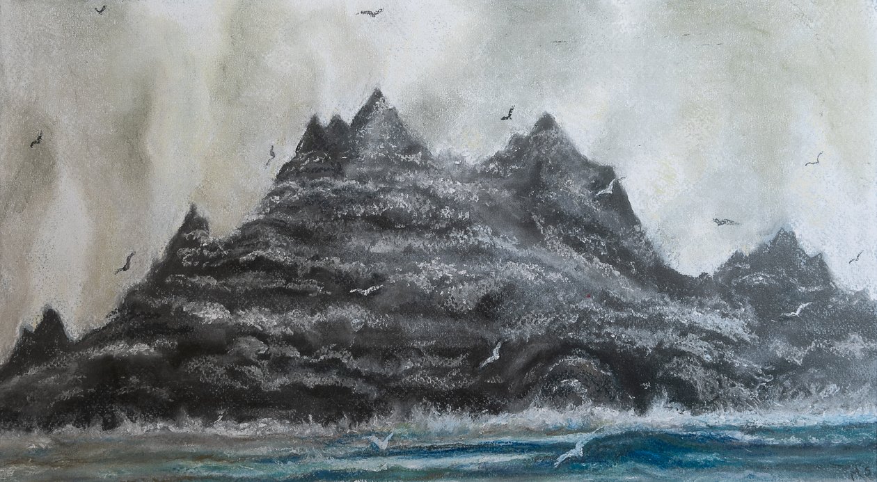 Turbulentní moře .S Ireland, 2020 (pastel) od Margo Starkey