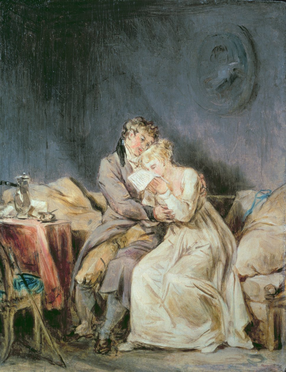 Čtení dopisu (panel) od Marguerite Gerard