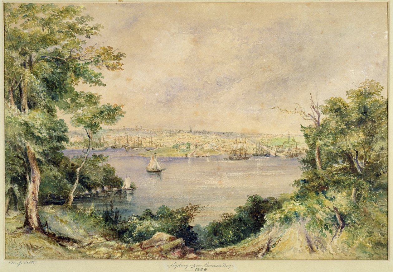 Sydney z Lavender Bay, 1868 (wc) od Maria Jane Scott