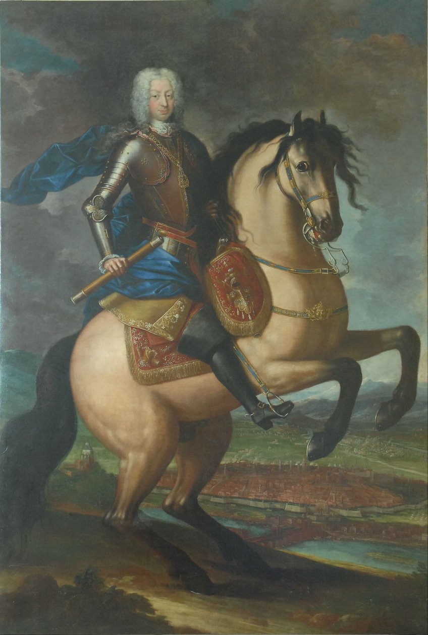 Jezdecký portrét Karla Emanuela III. od Maria Giovanna Clementi