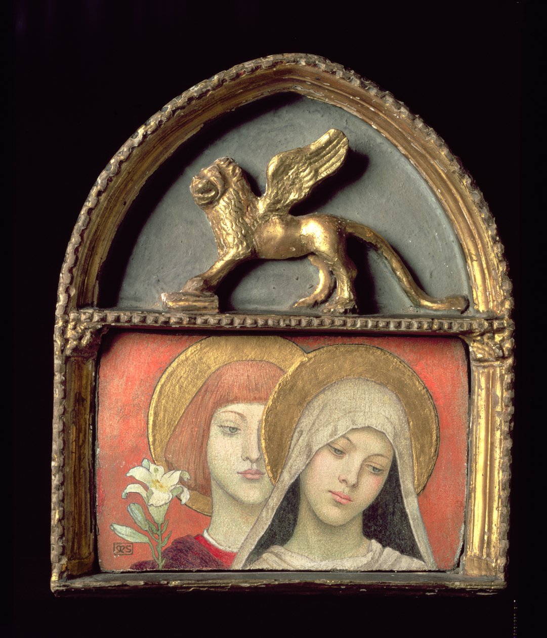 Zdrávas Maria! c.1891 (tempera a zlato na panelu) od Marianne Stokes