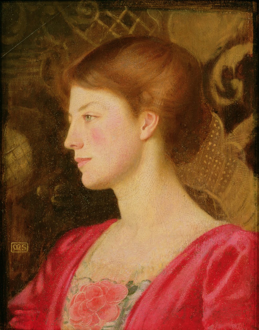 Portrét lady Irene Stokesové (rozená Ionides) kolem roku 1908 od Marianne Stokes