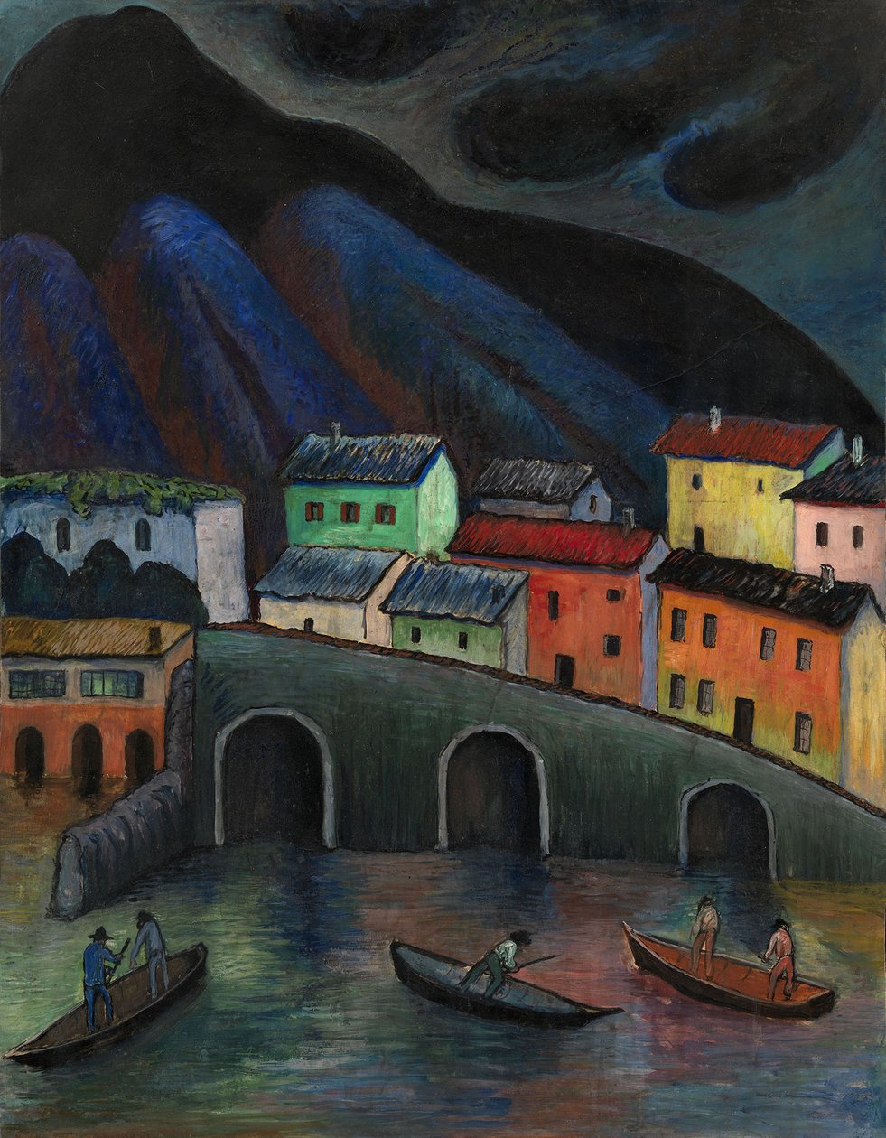 Noční rybaření v Ascona, 1920-1930 od Marianne von Werefkin