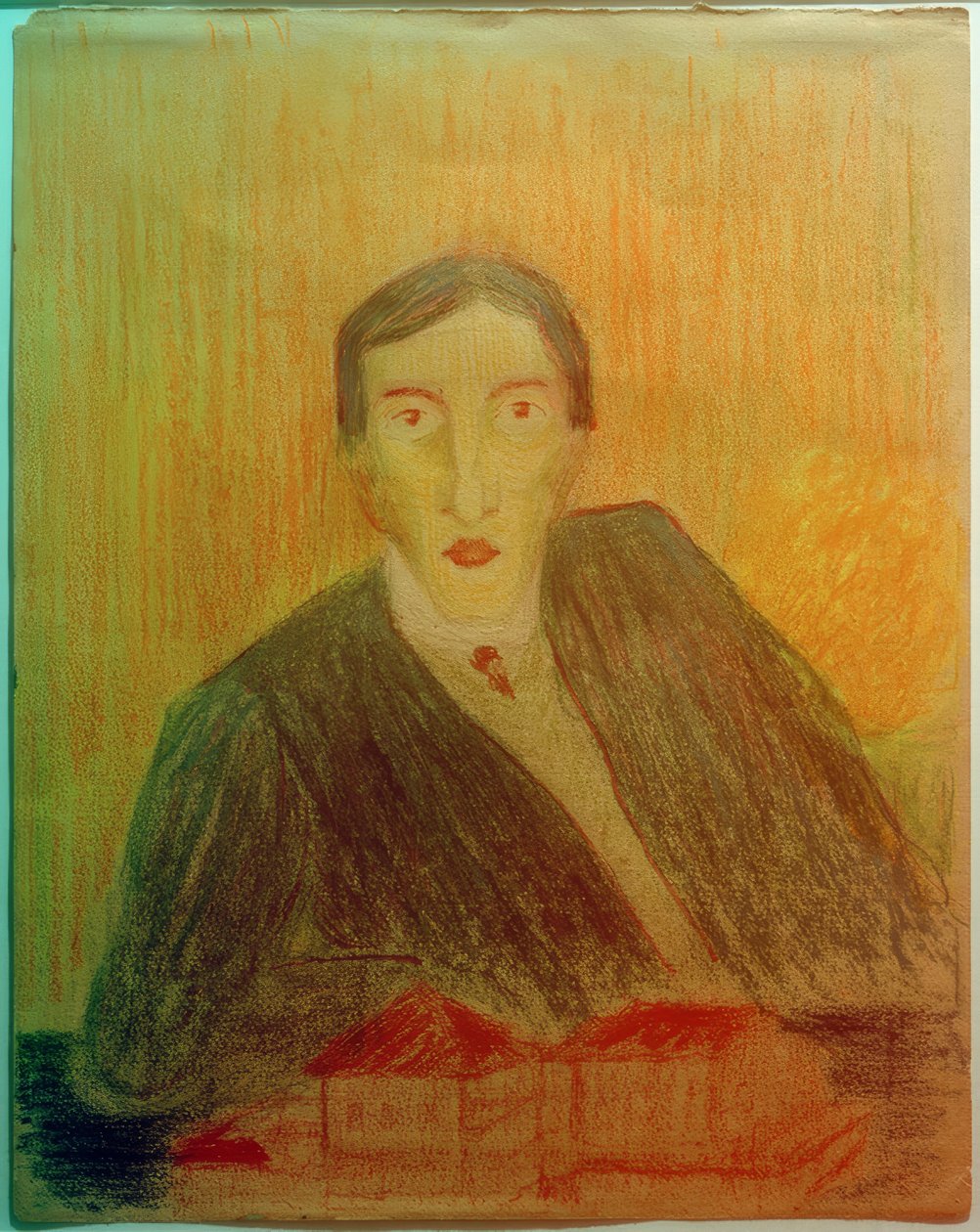 Portrét s architektonickým modelem od Marianne von Werefkin