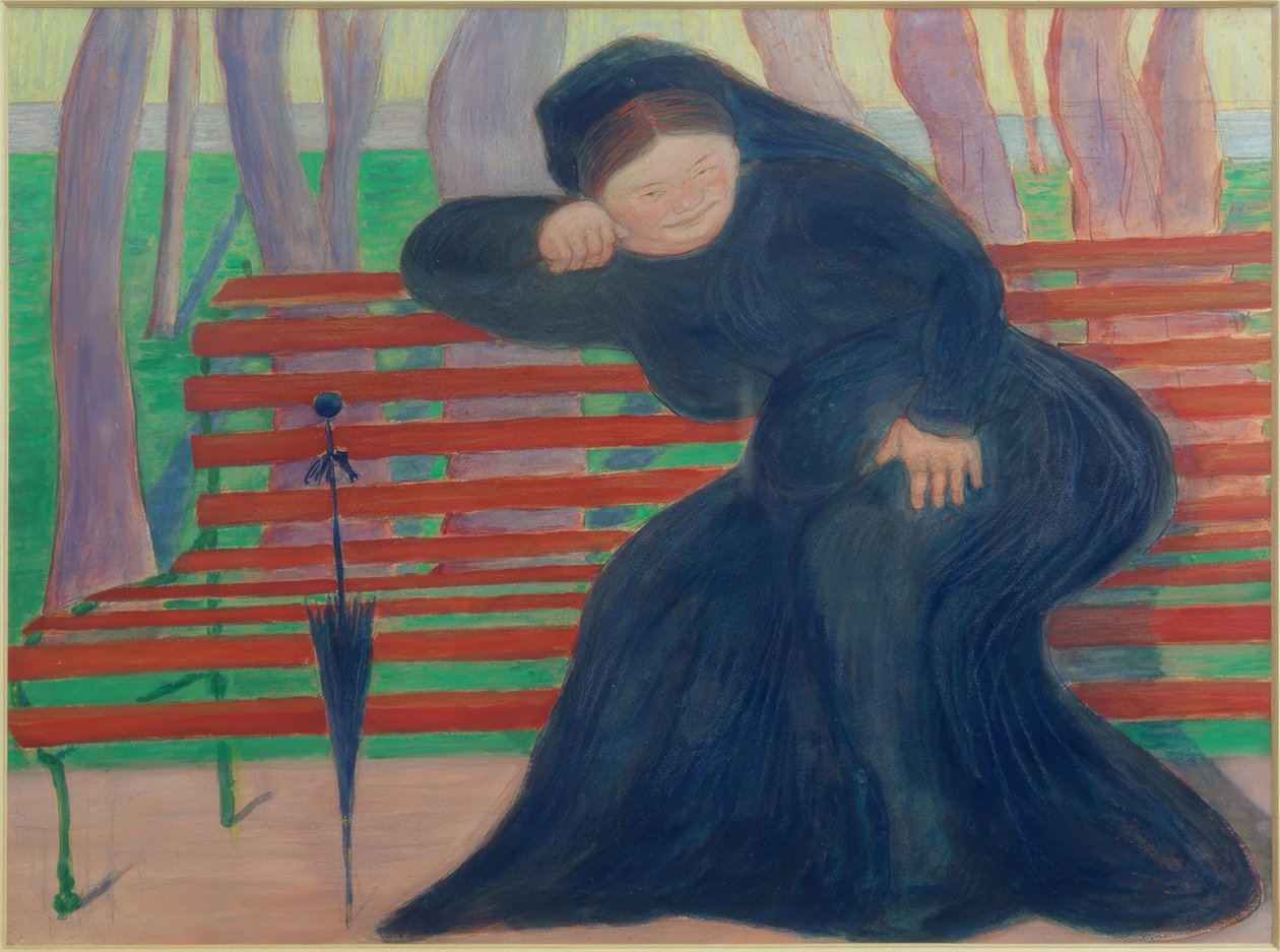 Vdova na lavičce od Marianne von Werefkin