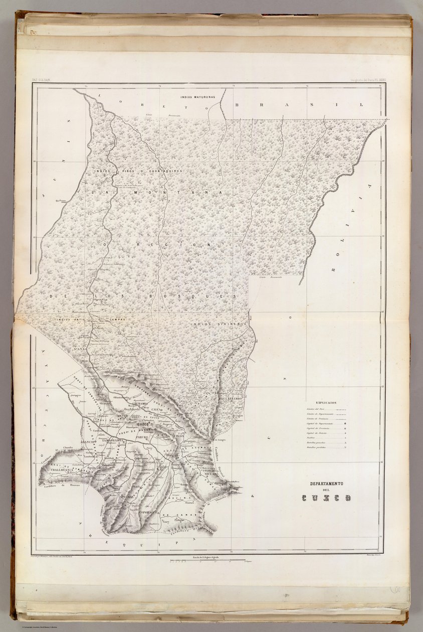 Mapa Cuzco od Mariano Felipe Paz Soldan