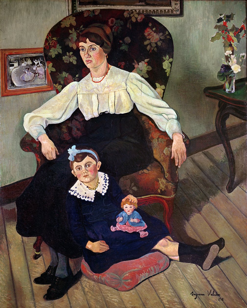 Portrét Marie Coca a její dcery, 1913 od Marie Clementine (Suzanne) Valadon