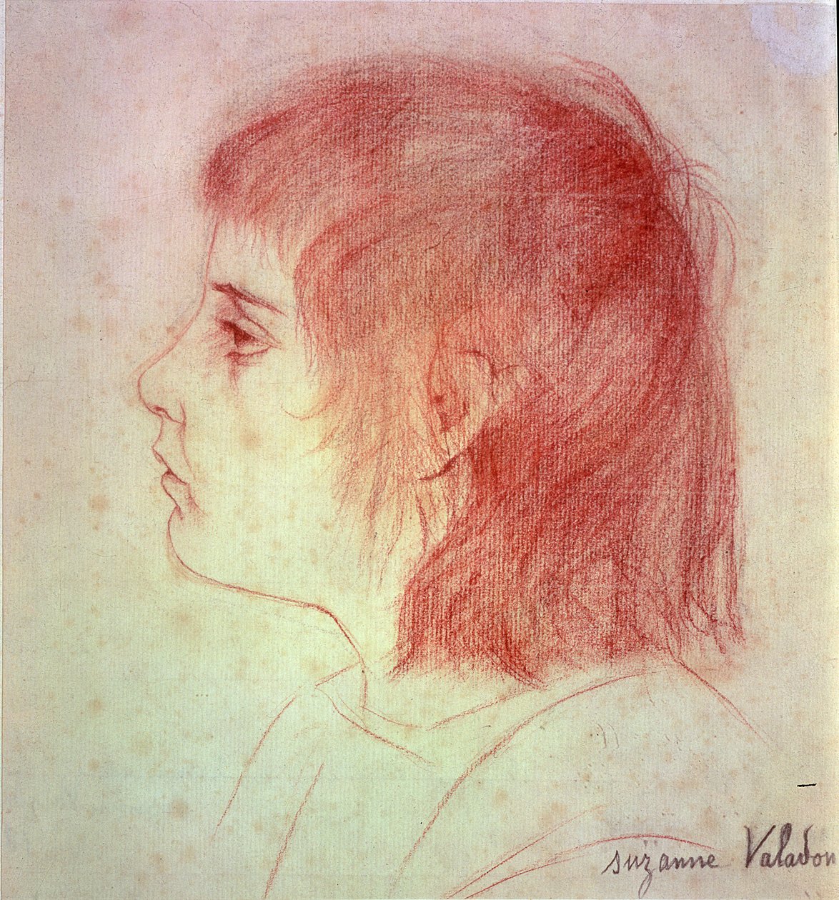 Portrét Maurice Utrillo jako dítěte, cca 1888-90 (červená křída na papíře) od Marie Clementine (Suzanne) Valadon
