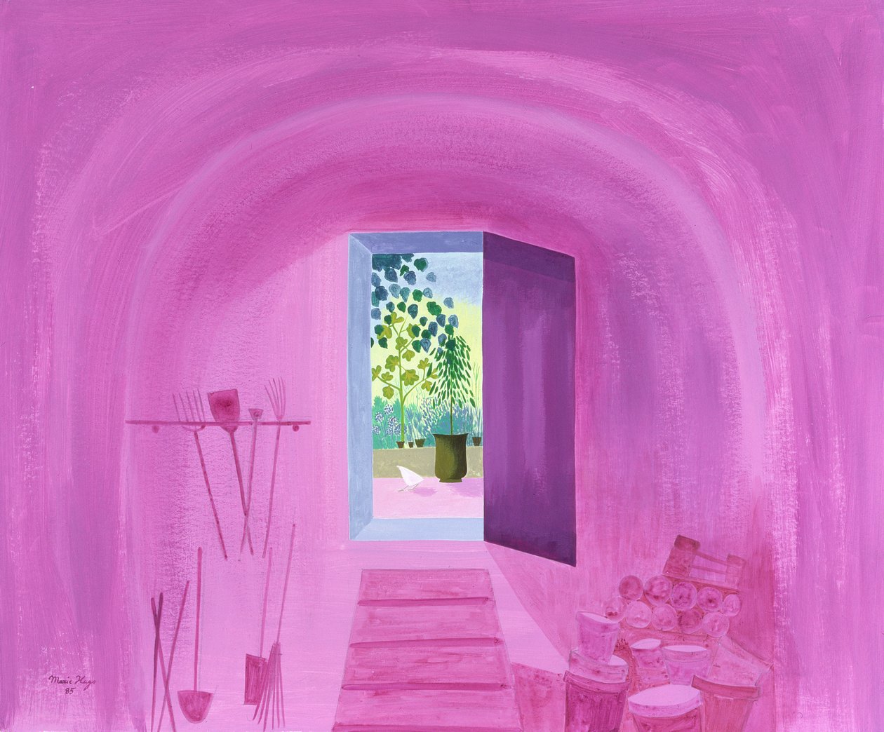 The Tool Shed, 1986 (akryl a olej na palubě) od Marie Hugo