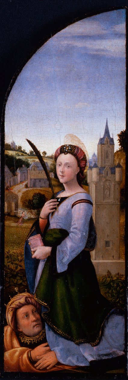 Triptych: Svatá Barbora od Mariotto Albertinelli
