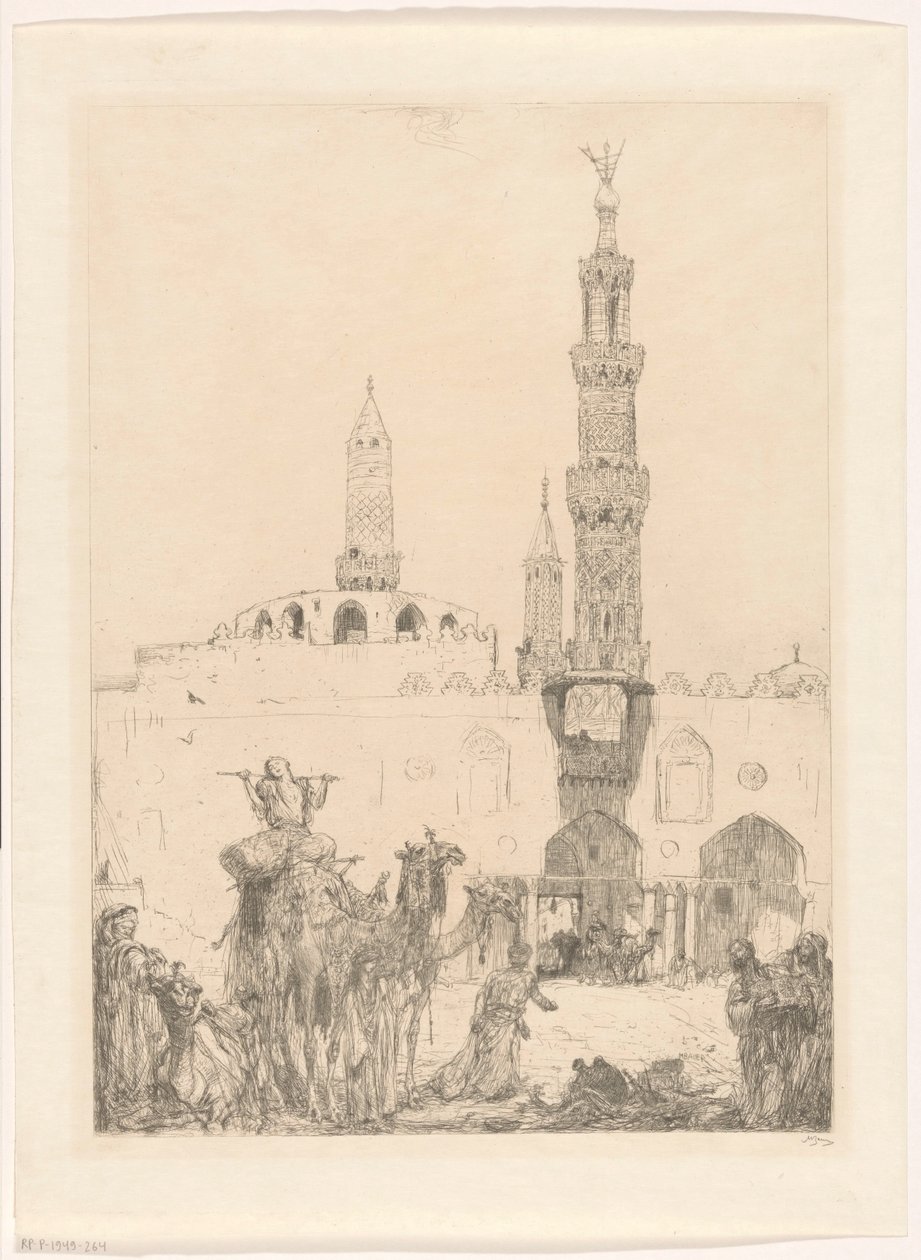 Mešita Al-Azhar v Káhiře od Marius Bauer (signed by artist)