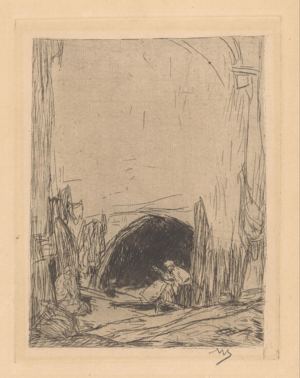 Bazar v Konstantinopoli od Marius Bauer (signed by artist)