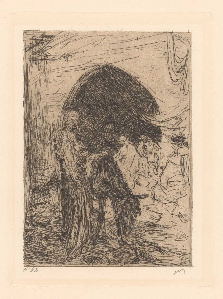 Řidič osla v Konstantinopoli od Marius Bauer (signed by artist)