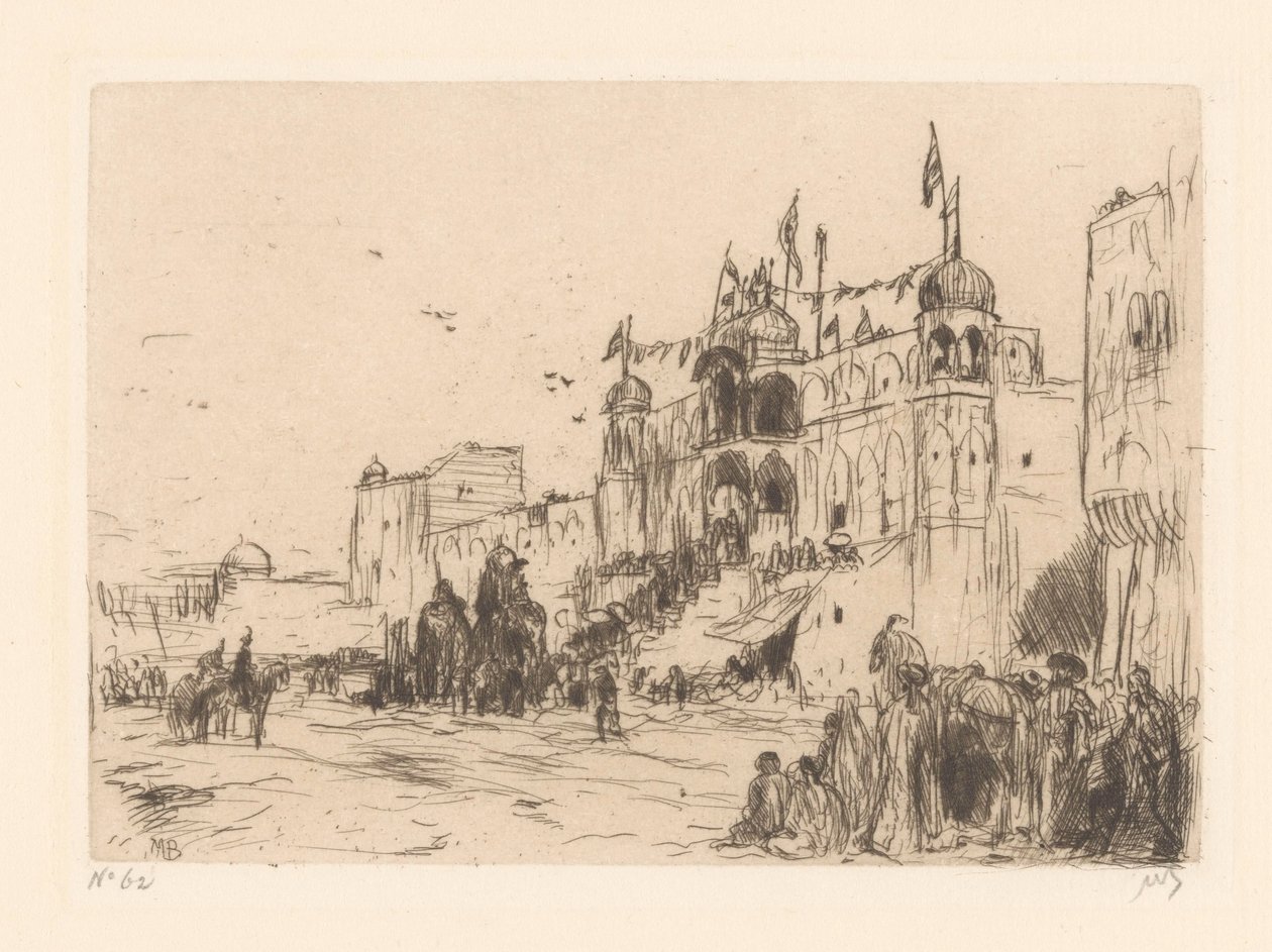 Ulice v Jeypore od Marius Bauer (signed by artist)