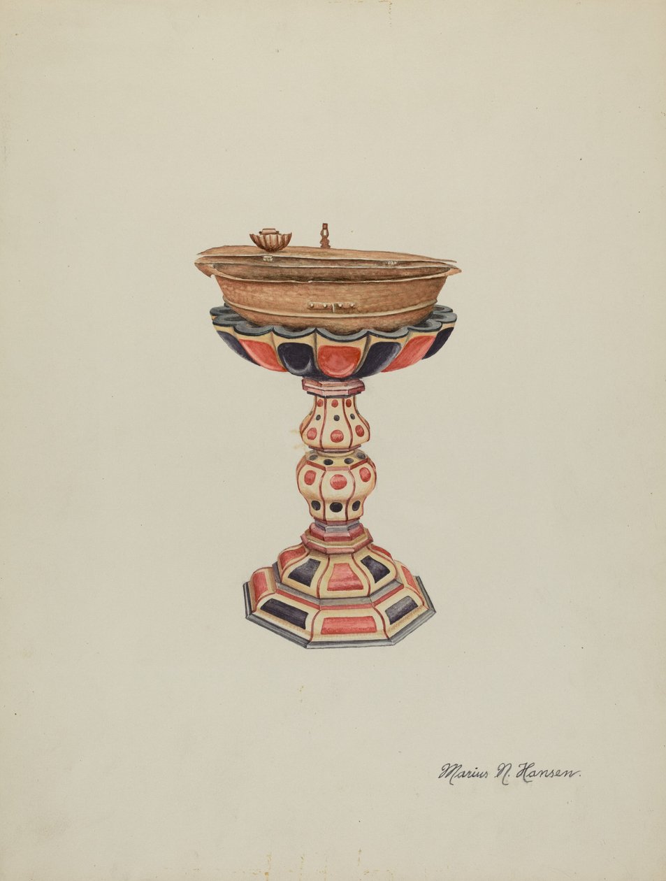 Křtitelnice a stojan, c. 1939. od Marius Hansen