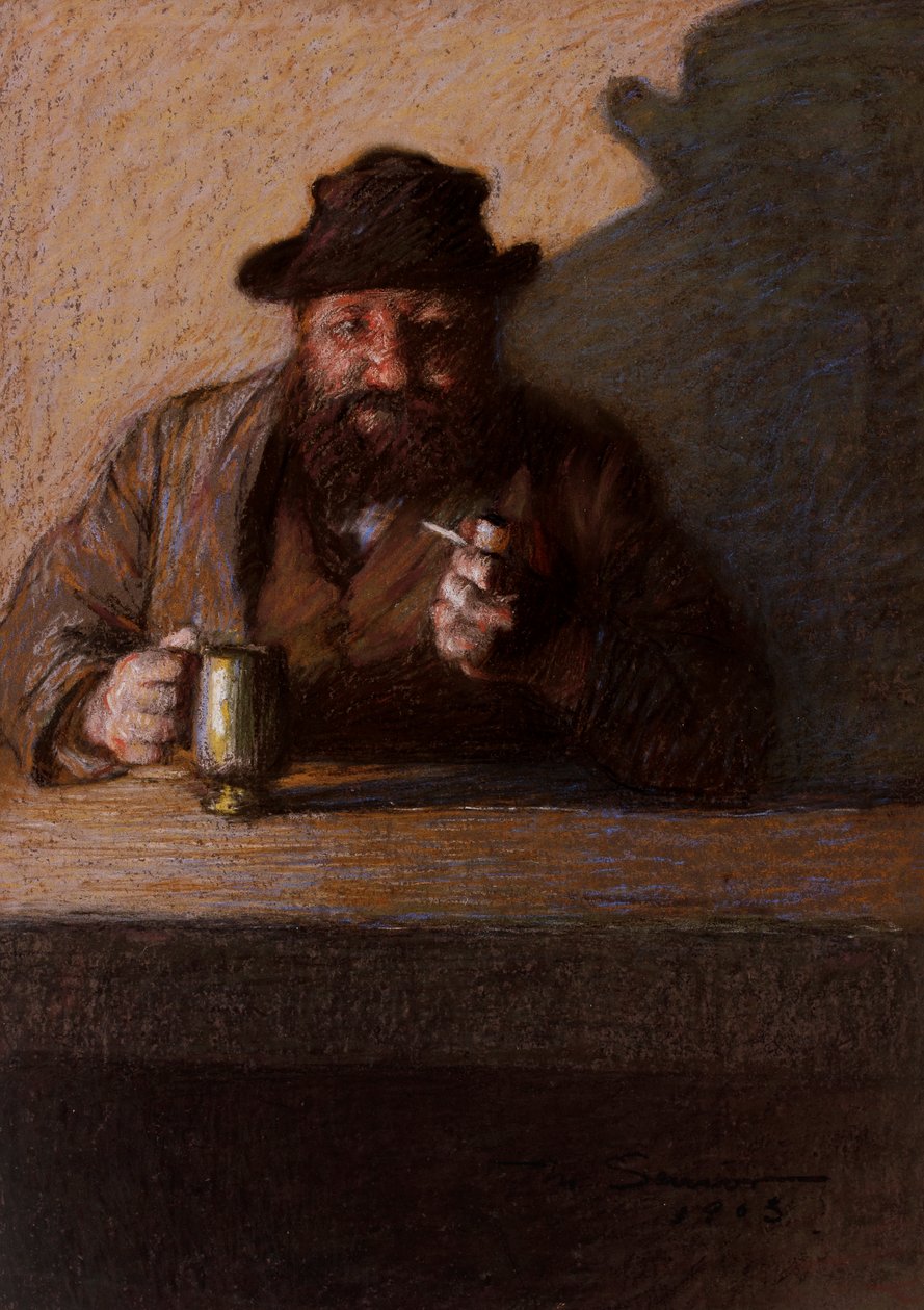 V baru, 1903 (pastel na papíře) od Mark Senior