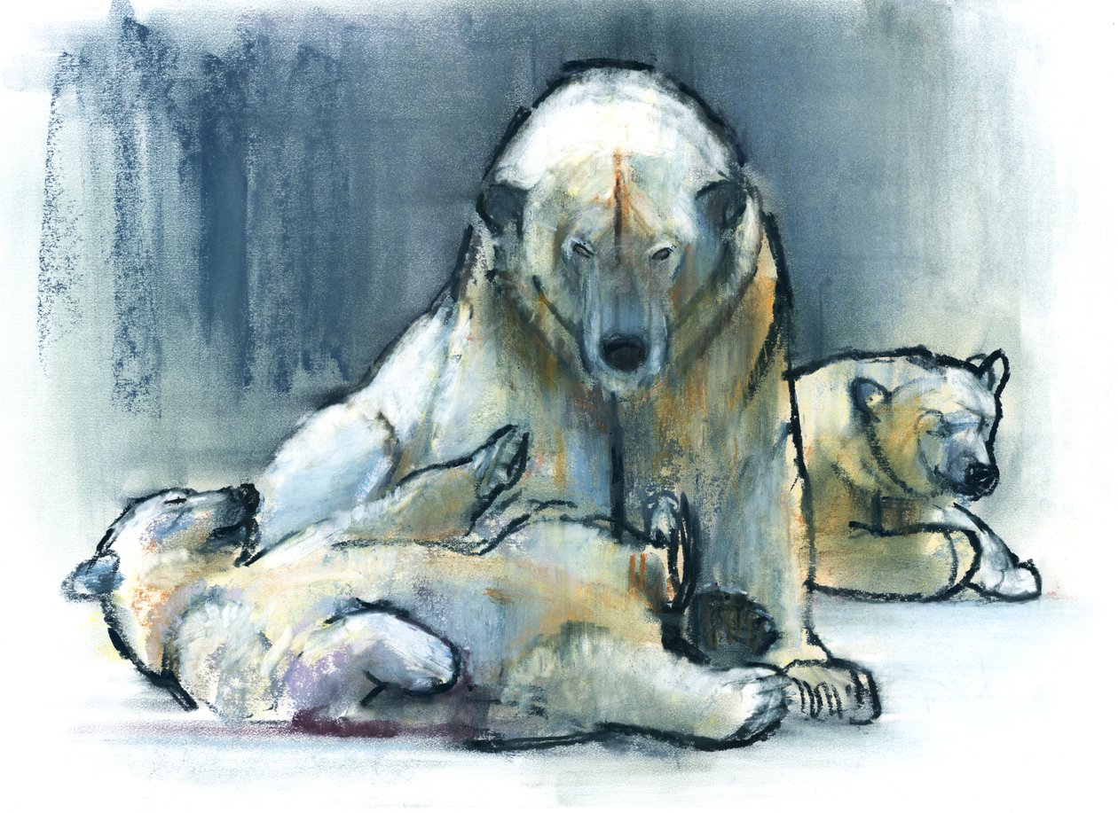 Strážce, 2016, (kontura a pastel na papíře) od Mark Adlington