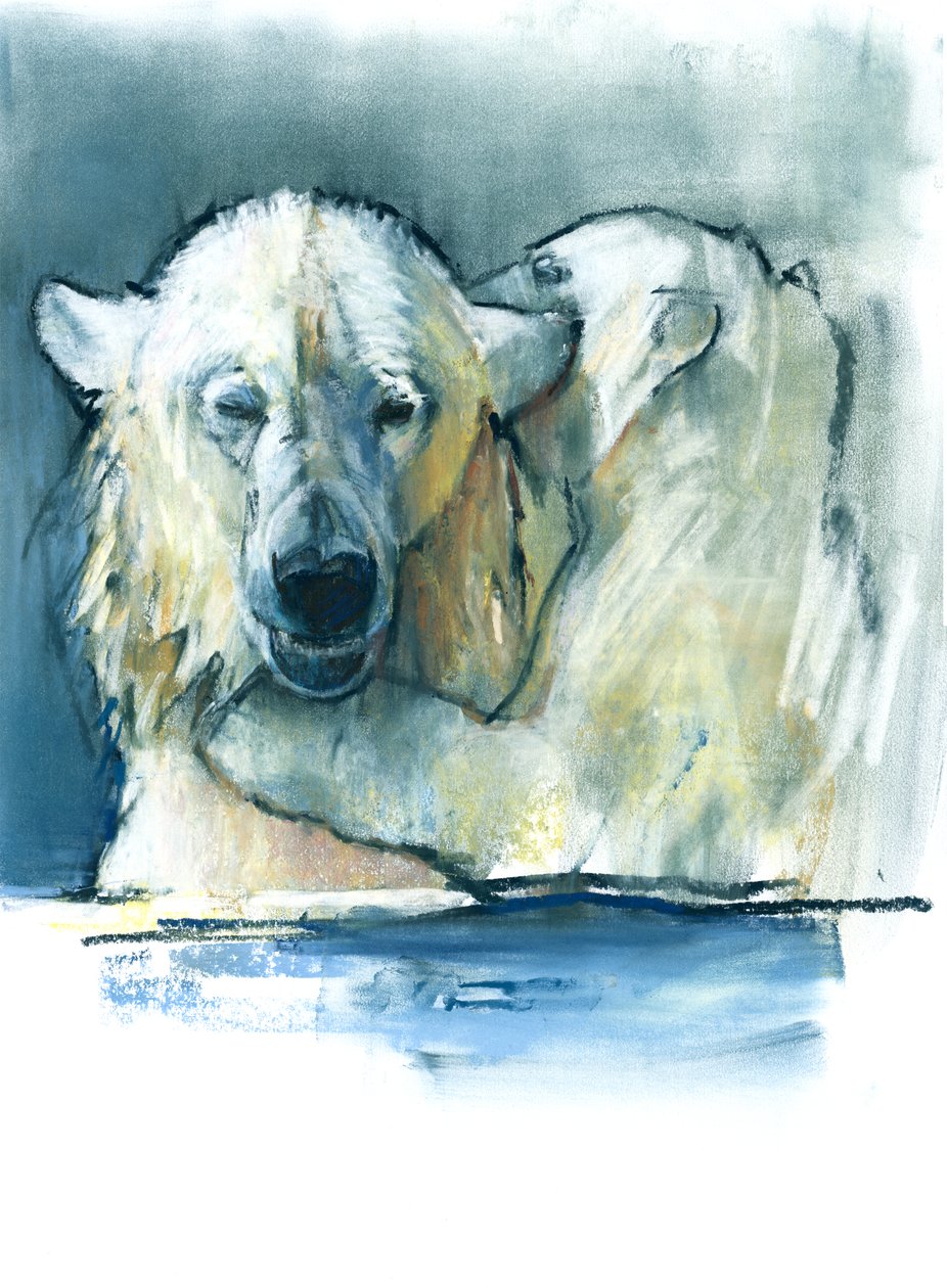 Matka, 2016, (kontura a pastel na papíře) od Mark Adlington