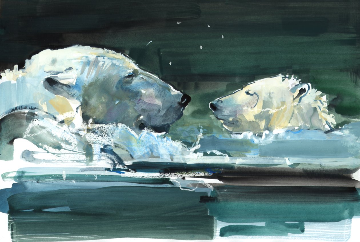 Nos to Nose, 2016, (akvarel na papíře) od Mark Adlington