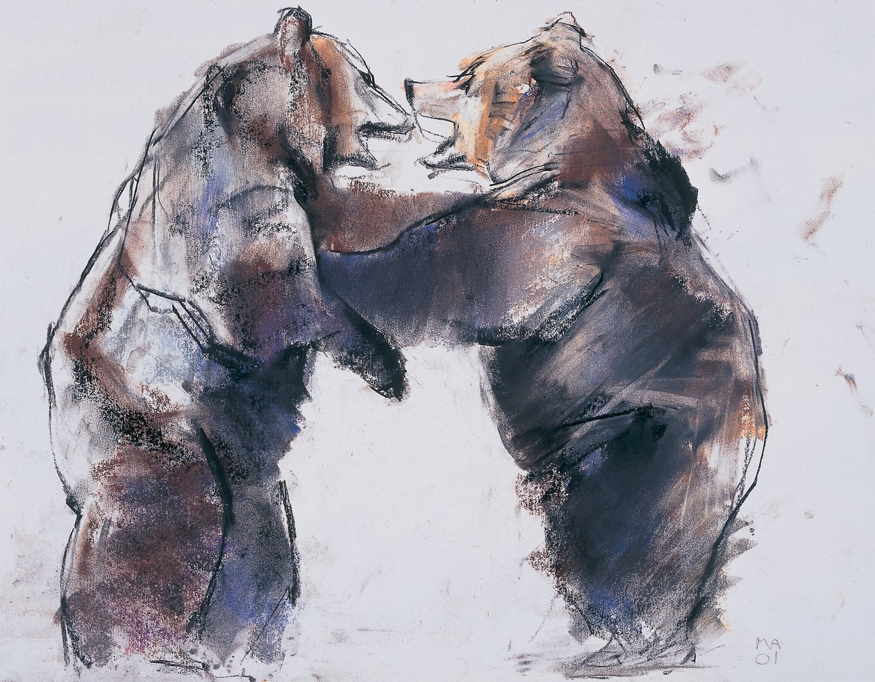 Playfight, 2001 (uhel a kontura na papíře) od Mark Adlington
